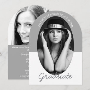 Convite de Graduação com Foto Moderno e Elegante