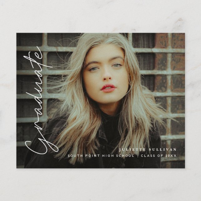 Convite de Graduação com Foto para Festa de Format (Frente)