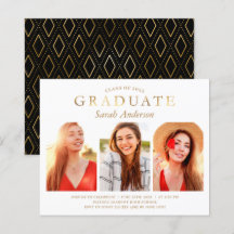Convite de Graduação com Três Fotos Orçamento Gold