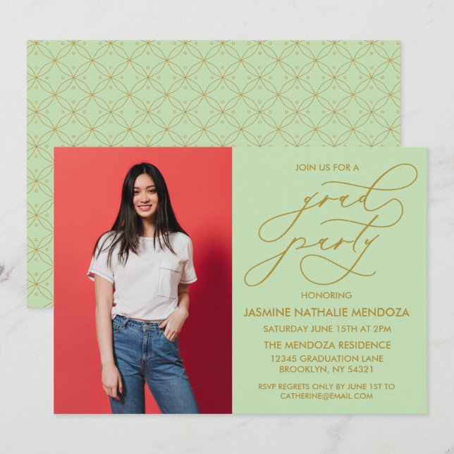 CONVITE DE GRADUAÇÃO DE CALIGRAFIA SIMPÁTICA SIMPL (Frente/Verso)