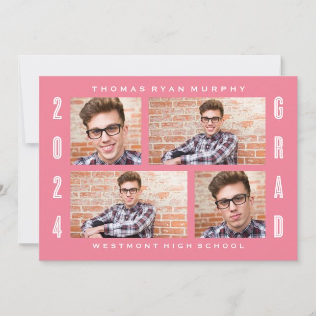 CONVITE DE GRADUAÇÃO DE COLAGEM DE FOTOGRAFIA EM F (Frente)