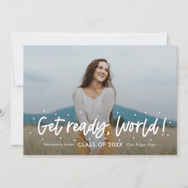 Convite de Graduação de Cores Editável do Outlook  (Frente)