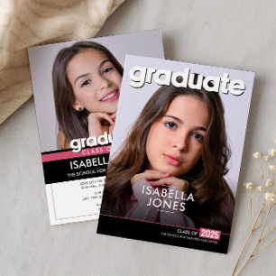 Convite de Graduação de Foto Casual Moderno Tendên
