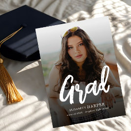 Convite de Graduação de Foto com Script Moderno