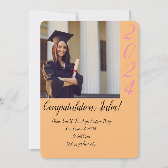 CONVITE DE GRADUAÇÃO DE FOTOS PERSONALIZADA (Frente)