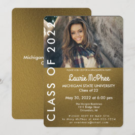 Convite de Graduação Personalizado Dourado