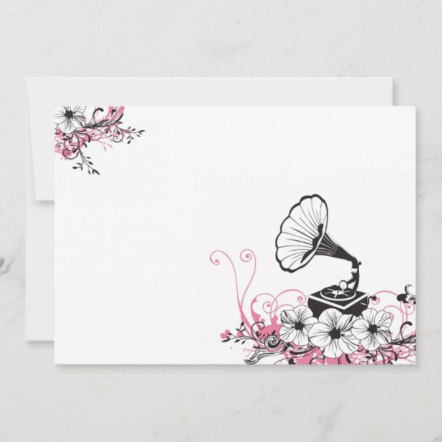 Convite de gramofone antigo (Frente)