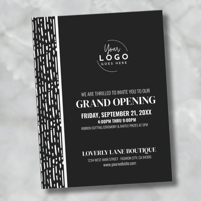 Convite de grande abertura para evento comercial d (Simple Business Your Logo Grand Opening Invitation Postcard )