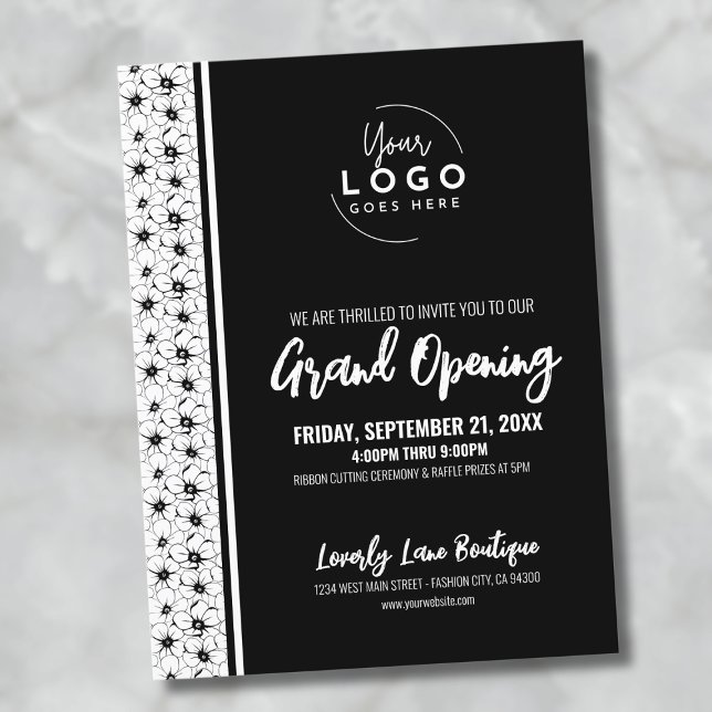 Convite de grande abertura para sua empresa de log (Your Logo Business Grand Opening Postcard)