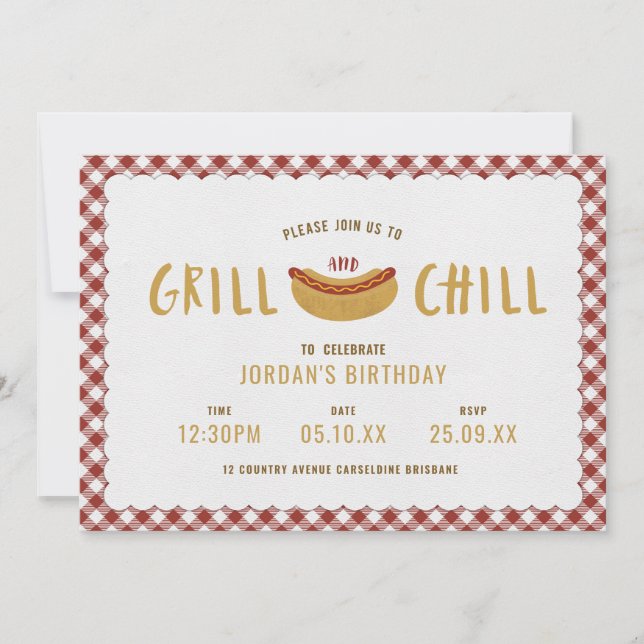Convite de Grill e Chill (Frente)