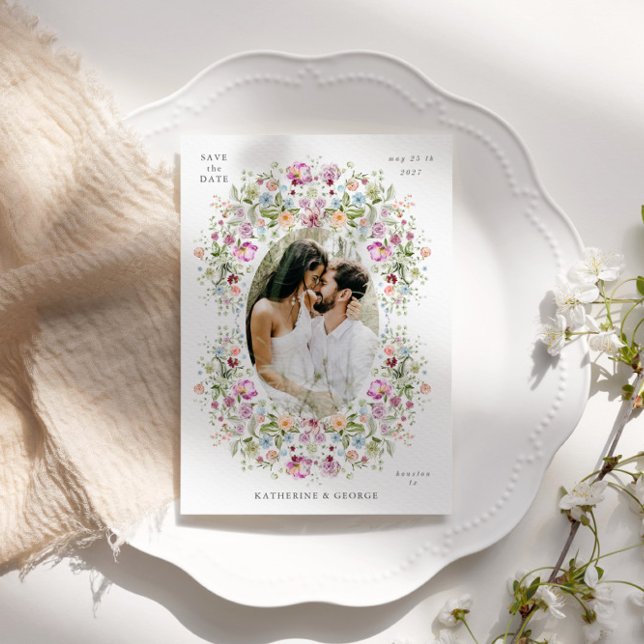 Convite de Guarda Luxuoso Floral de Jardim (Criador carregado)