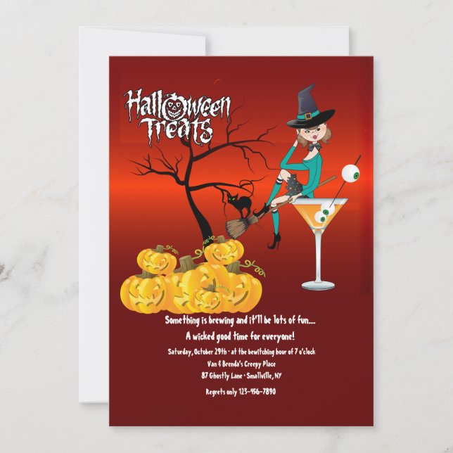 Convite de Guloseimas de Halloween (Frente)