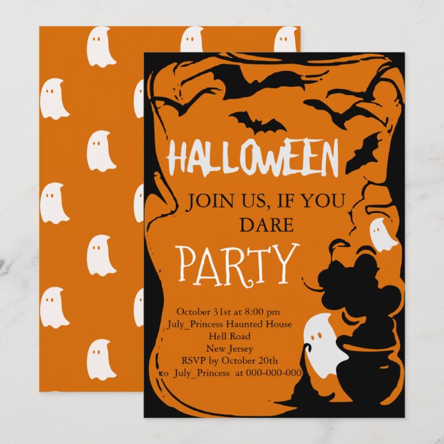 Convite de Halloween (Frente/Verso)