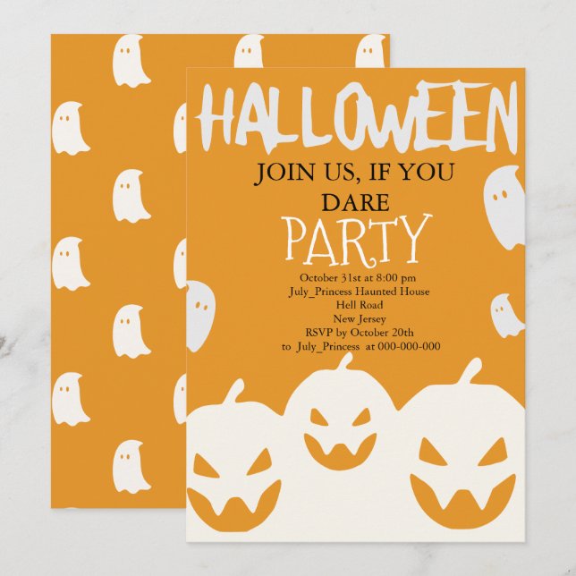 Convite de Halloween (Frente/Verso)