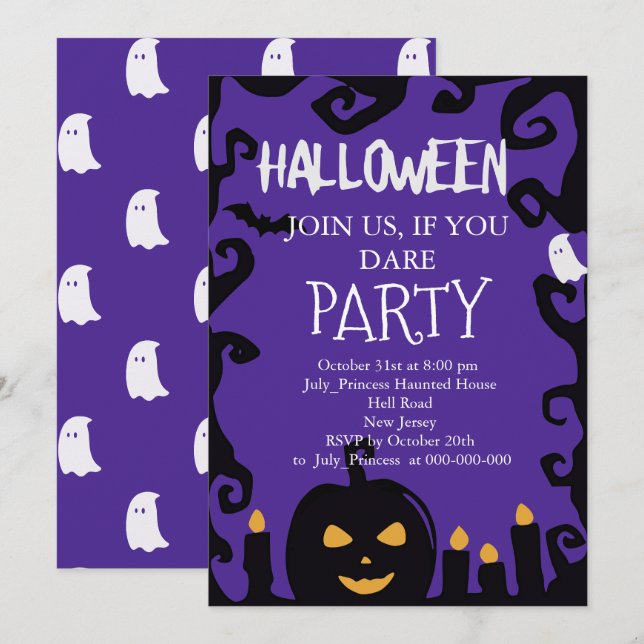 Convite de Halloween (Frente/Verso)