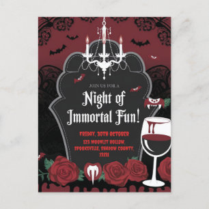 Convite de Halloween à Vampira