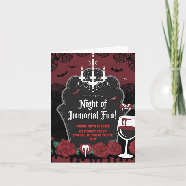 Convite de Halloween à Vampira (Frente)