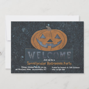Convite de Halloween Abóbora Bem-vinda