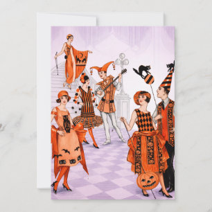 Convite de Halloween Art Déco Vintage – anos 20