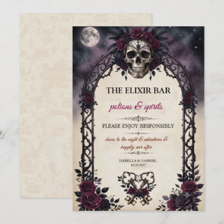 Convite de Halloween Barra de Elixir de Caveira Gó
