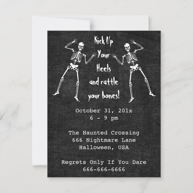 Convite de Halloween Bone Boogie (Frente)