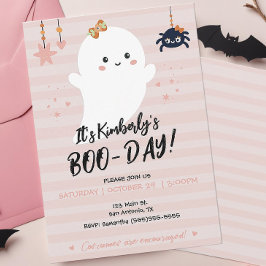 Convite de Halloween BOOday Kawaii Ghost