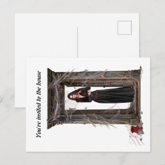 Convite de Halloween Carta Postal Senhora Aranha A