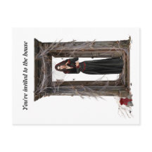 Convite de Halloween Carta Postal Senhora Aranha A