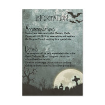 Convite de Halloween, Cartão de informação para ca
