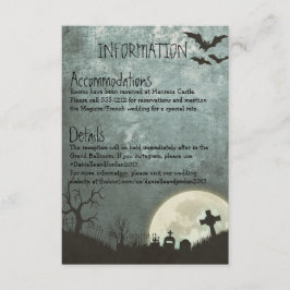 Convite de Halloween, cartão de informação para ca