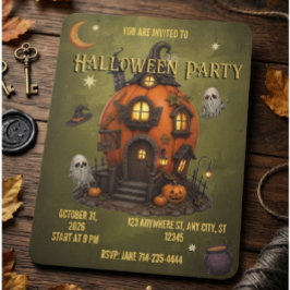 Convite de Halloween Casa Assombrada convite
