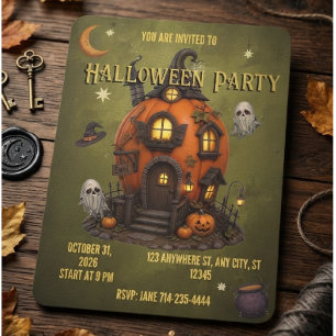 Convite de Halloween Casa Assombrada convite