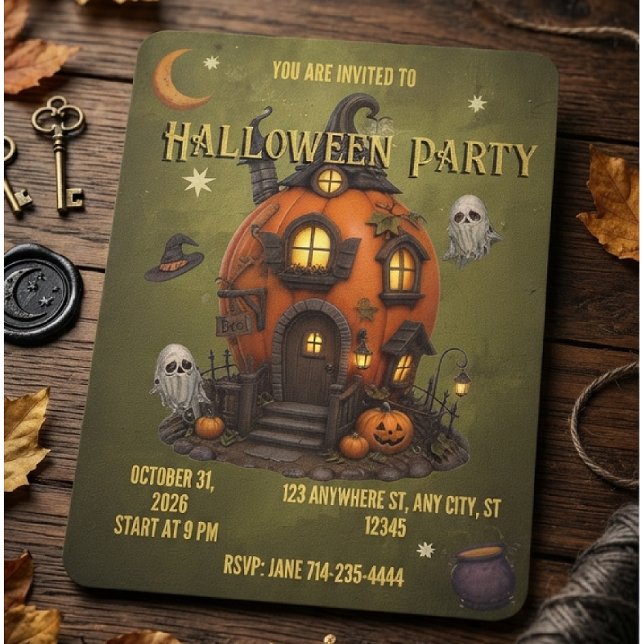 Convite de Halloween Casa Assombrada convite  (Criador carregado)