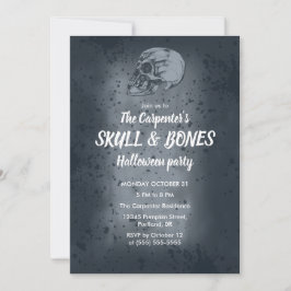 Convite de Halloween Caveira & Ossos