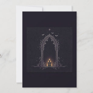 Convite de Halloween com Arco Gótico e Velas