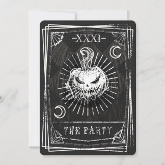 Convite de Halloween com cartas de tarot
