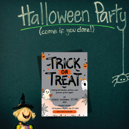 Convite de Halloween com Texto Chinês Misterioso