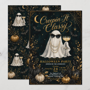 Convite de Halloween 'Creepin’ It Classy'