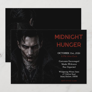 Convite de Halloween Dark Vampire Gothic