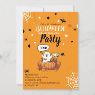 Convite de Halloween de Abóbora Fantasma para Cria