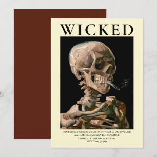 Convite de Halloween de Arte Refinada Cabeça de Es