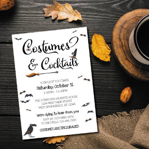 Convite de Halloween de Fantasias e Coquetéis