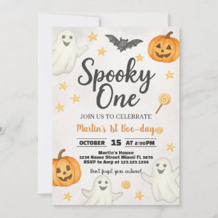 Convite de Halloween de primeiro aniversario