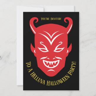 Convite de Halloween do Diabo Vintage