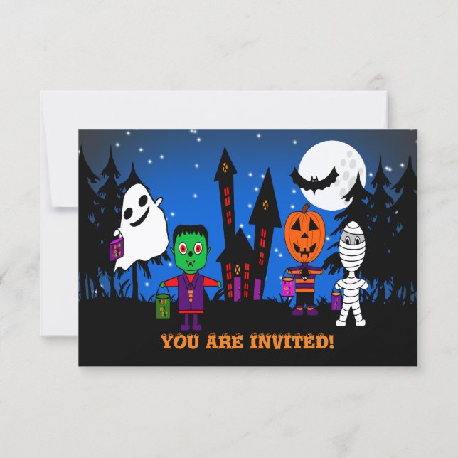 Convite de Halloween "Doce ou Travessura" (Frente)