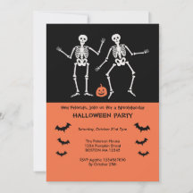 Convite de Halloween dos Esqueletos