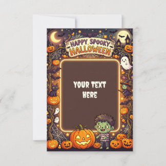 Convite de Halloween em Branco Cartão 2026 #5