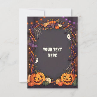 Convite de Halloween em Branco Cartão 2026 #6