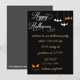 Convite de Halloween escreva seu texto