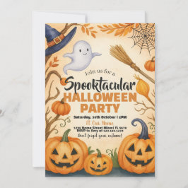 Convite de Halloween | Fantasmas e cemitério assom